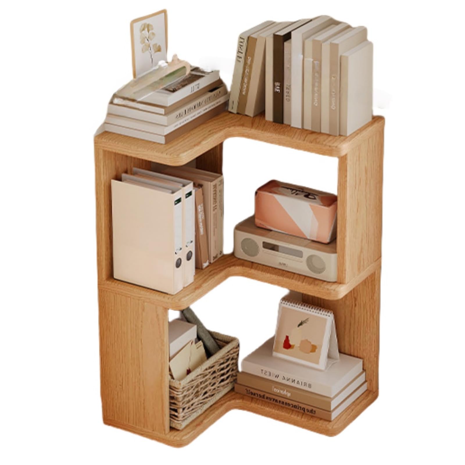 Amazon｜NIGOE本棚 かど式 ブックシェルフ コーナーラックコーナー収納